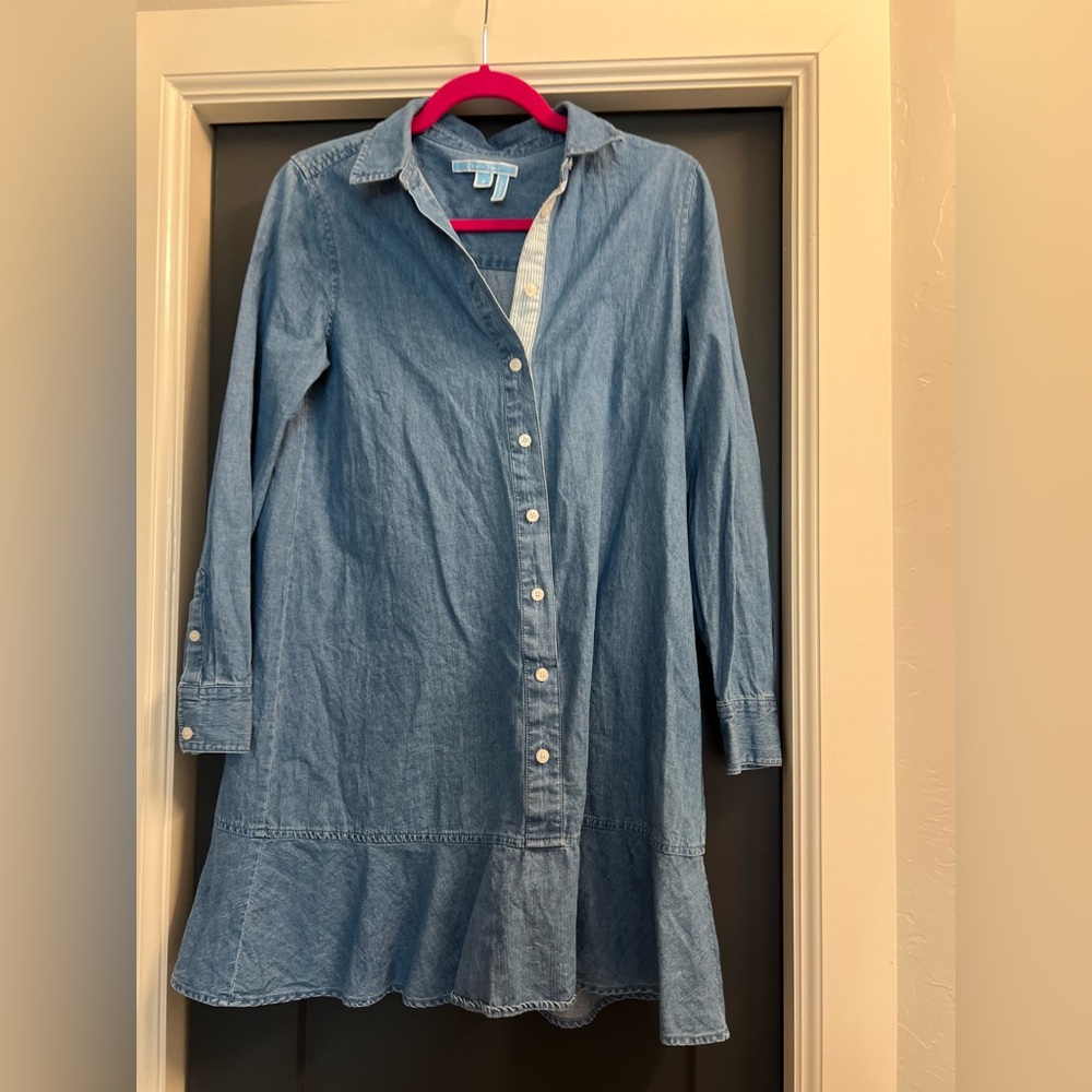 Draper James Blue Denim Button-Up Dress